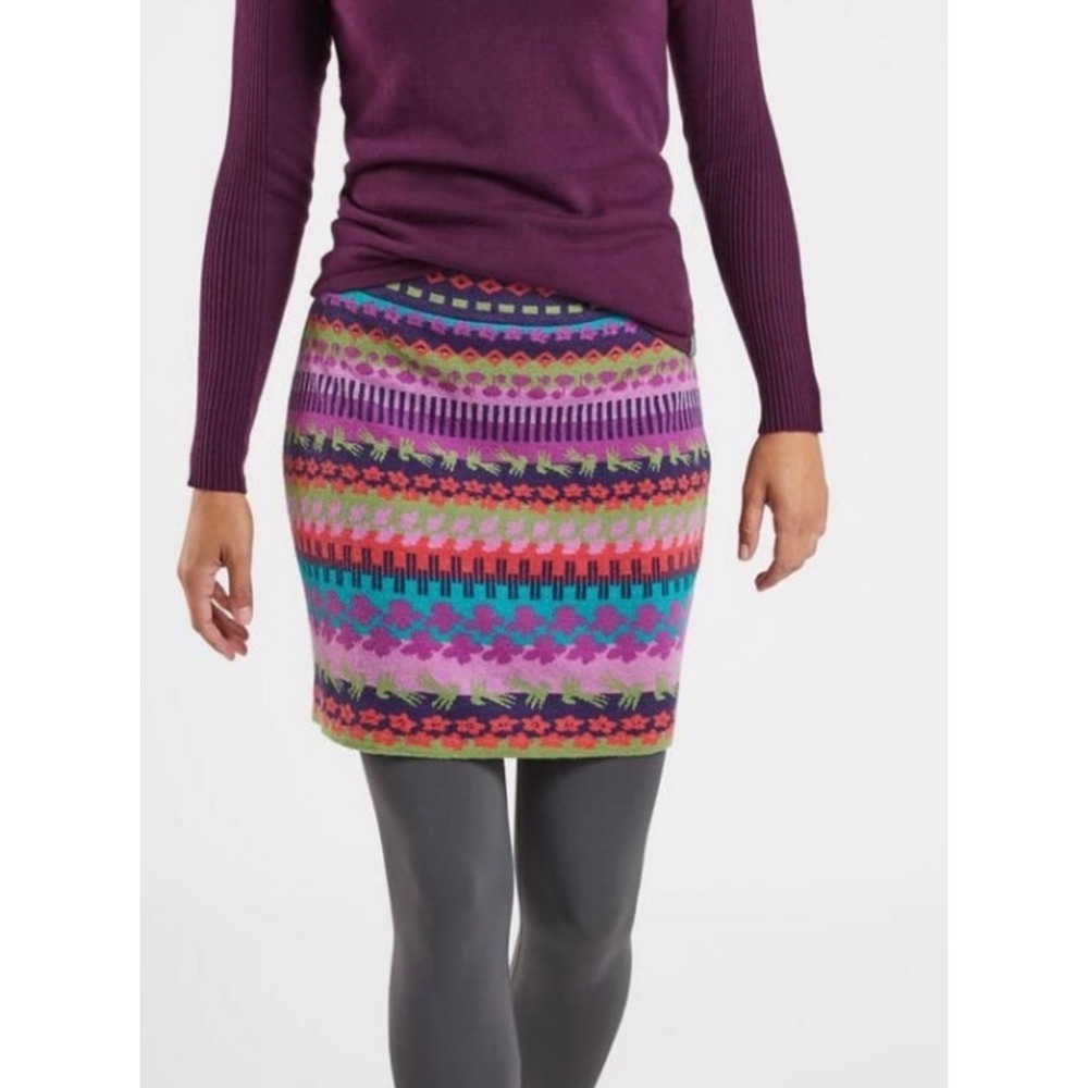 NWT Krimson Klover fair isle wool southwestern mini skirt purple blue colorful